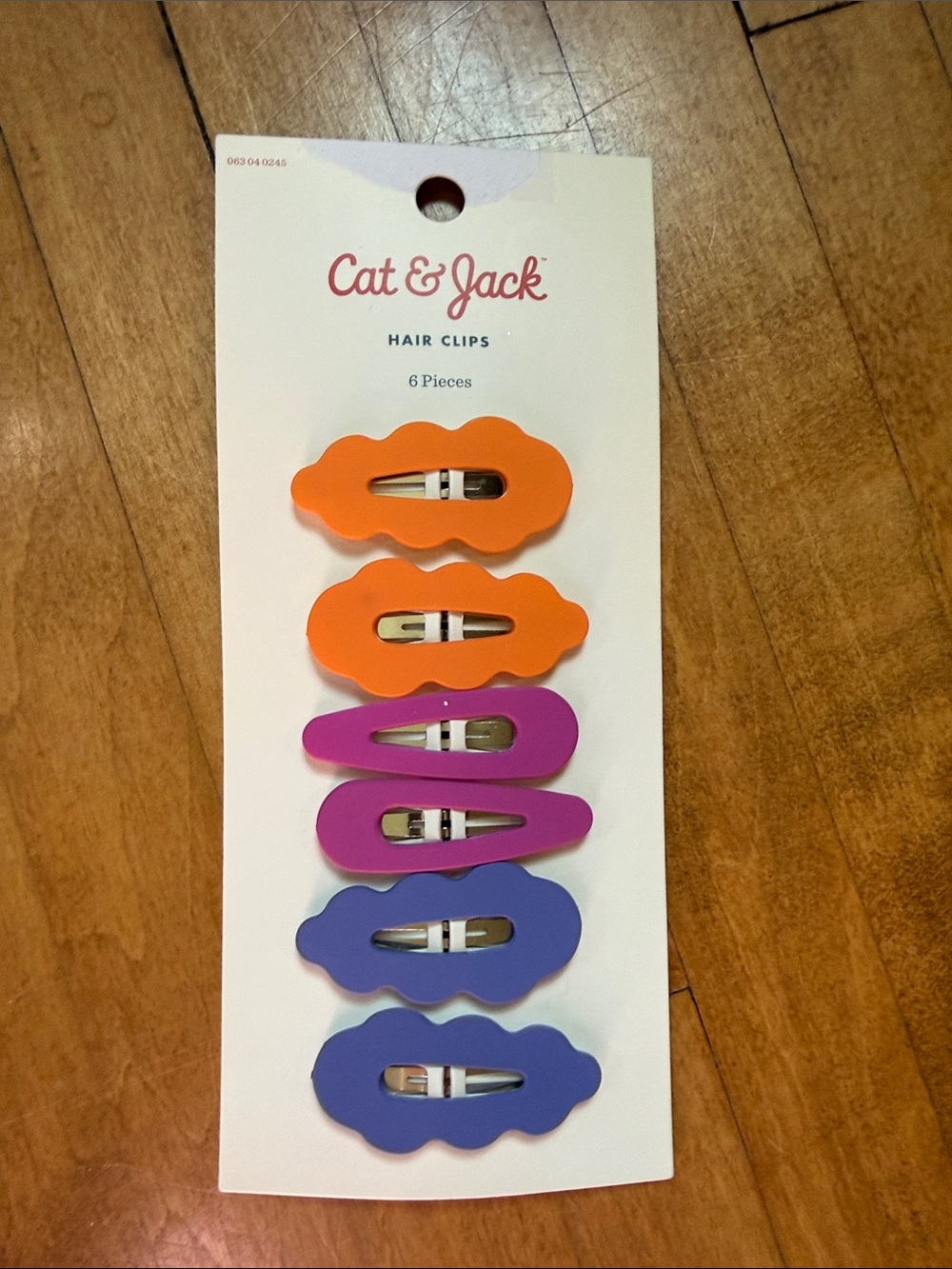 Cat & Jack Orange, Pink & Purple Matte Snap Hair Clips - 6 Pack